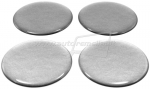Silver domed polymer stickers for alloy wheels center caps