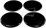Black domed polymer stickers for alloy wheels center caps