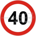 LTR-0064 Lipdukas "Ribotas greitis - 40 km/h" 