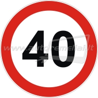 LTR-0064 Lipdukas "Ribotas greitis - 40 km/h" 