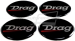 Domed polymer stickers for alloy wheels center caps &quot;Drag&quot;