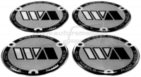 Domed polymer stickers for alloy wheels center caps "WA"