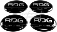 Domed polymer stickers for alloy wheels center caps "RDG"