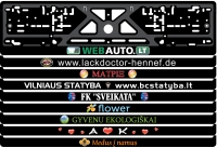 Numerio rėmelis R-1 su &scaron;ilkografine spauda ir i&scaron;kiliais (polimeriniais) lipdukais
