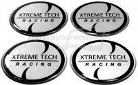 Domed polymer stickers for alloy wheels center caps "Xtreme tech racing"