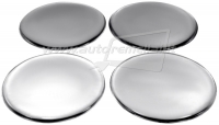 Chrome domed polymer stickers for alloy wheels center caps
