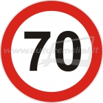 LTR-0011 Lipdukas "Ribotas greitis - 70 km/h" 