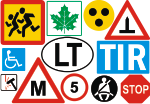 Vehicle information signs, stickers