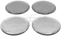Silver domed polymer stickers for alloy wheels center caps