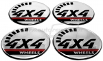 Domed polymer stickers for alloy wheels center caps &quot;4 x 4&quot;