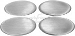 Brushed metal domed polymer stickers for alloy wheels center caps