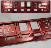Red (metallic) color license plate frame R-6