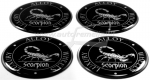 Domed polymer stickers for alloy wheels center caps &quot;Scorpion&quot;
